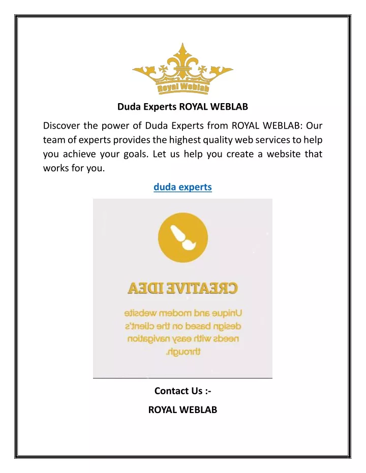 duda experts royal weblab