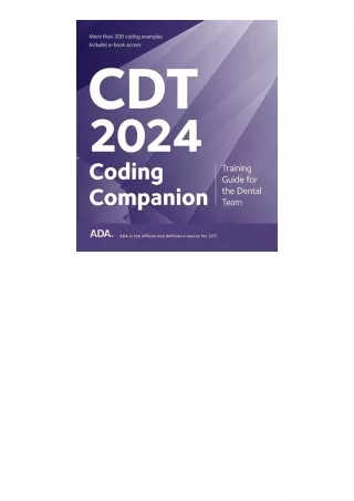 Ebook Download Cdt 2024 Companion Training Guide For The Dental Team For Ipad