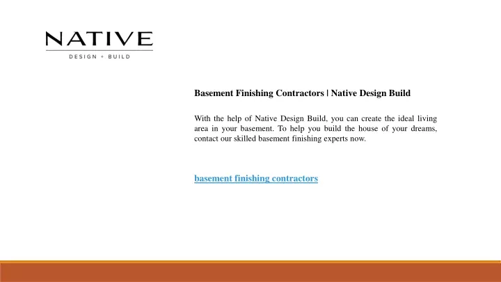 basement finishing contractors native design build