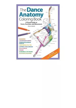 Pdf Read Online The Dance Anatomy Coloring Book A Visual Guide To Form Function