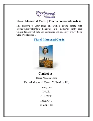 Floral Memorial Cards Eternalmemorialcards.ie