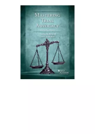 Pdf Read Online Mastering Trial Advocacy Coursebook Unlimited
