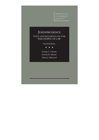 Pdf Read Online Jurisprudence Text And Readings On The Philosophy Of Law America