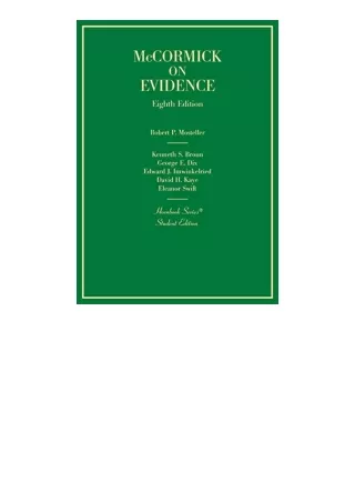 Download Mccormicks Evidence Hornbooks Free Acces