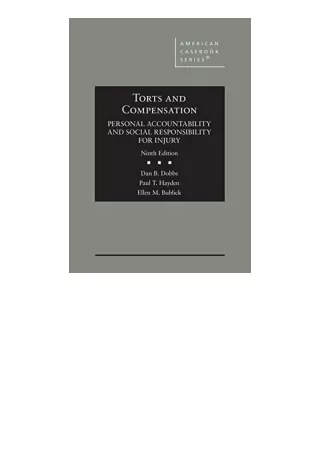 Ebook Download Torts And Compensation Personal Accountability And Social Respons
