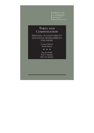 Download Pdf Torts And Compensation Personal Accountability And Social Responsib