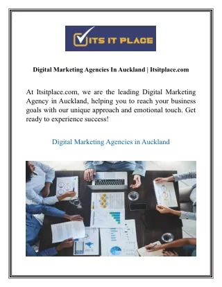 Digital Marketing Agencies In Auckland Itsitplace