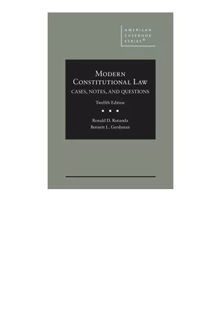 Pdf Read Online Rotundas Modern Constitutional Law Cases Notes And Questions Ame