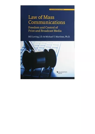 Ebook Download Law Of Mass Communications Freedom And Control Of Print And Broad