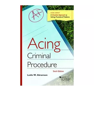 Download Pdf Acing Criminal Procedure Acing Series Full