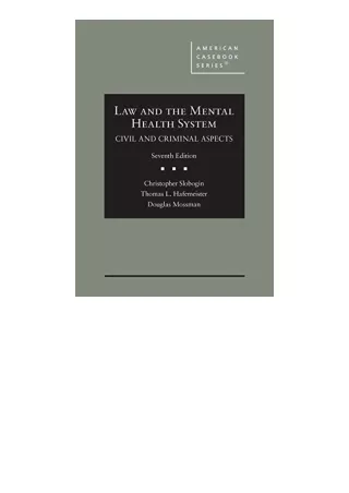 Download Law And The Mental Health System Civil And Criminal Aspects American Ca