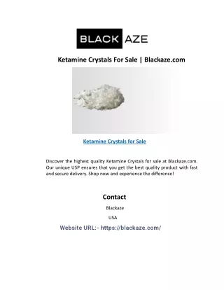Ketamine Crystals For Sale | Blackaze.com