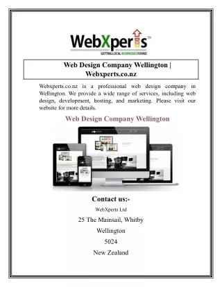 Web Design Company Wellington  Webxperts.co.nz