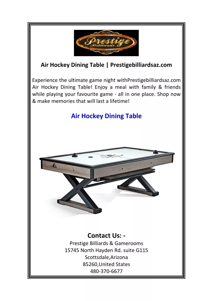 air hockey dining table prestigebilliardsaz com