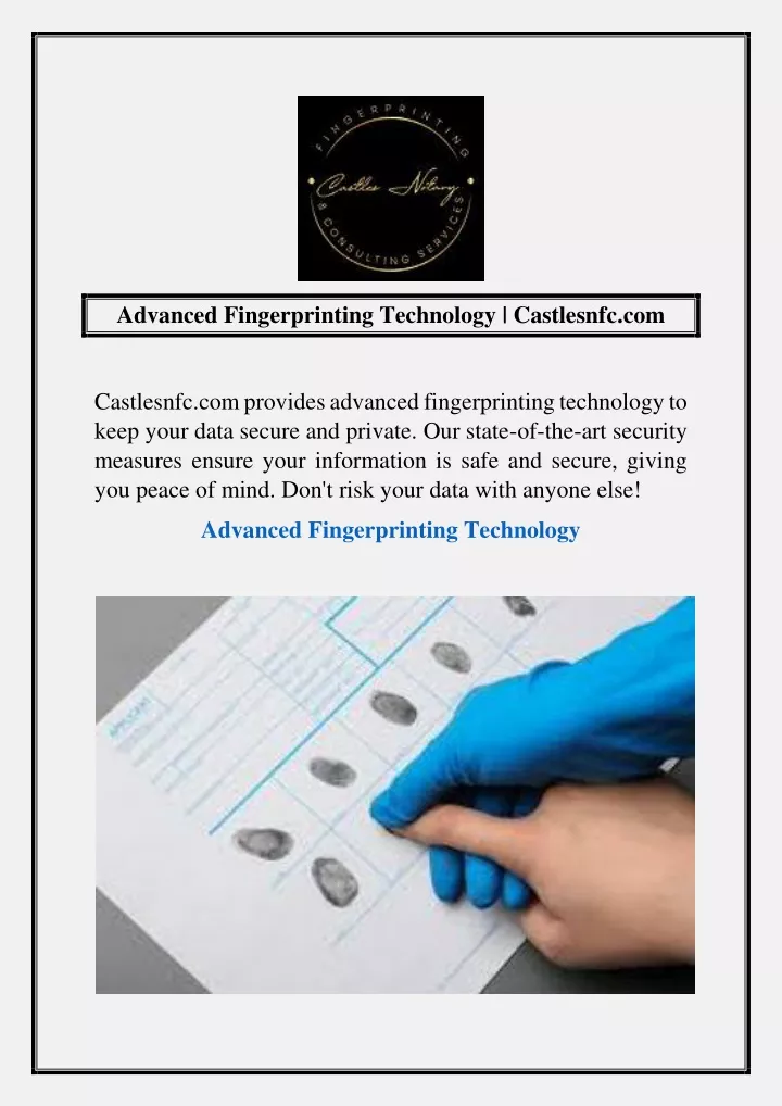advanced fingerprinting technology castlesnfc com