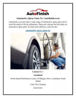 Automotive Spray Guns Nz Autofinish.co.nz