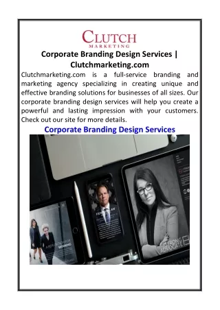 Corporate Branding Design Services | Clutchmarketing.com