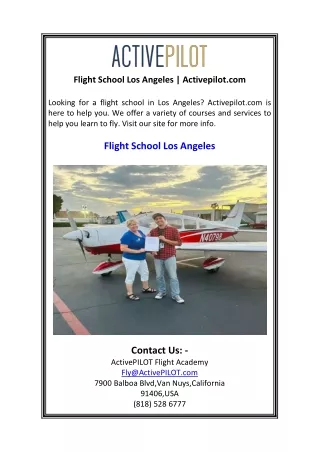 Flight School Los Angeles Activepilot.com
