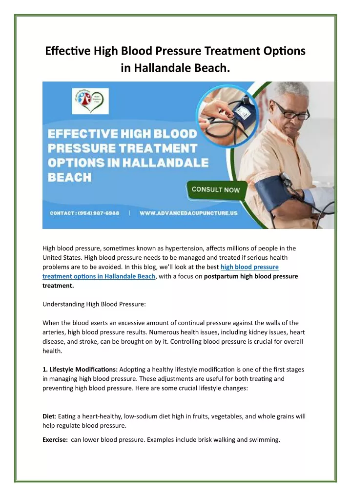 effective high blood pressure treatment options