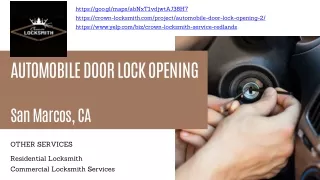 Automobile Door Lock Opening San Marcos, CA
