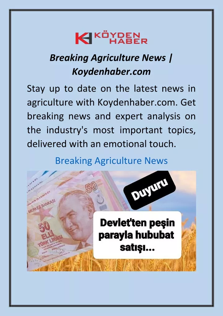 breaking agriculture news koydenhaber com