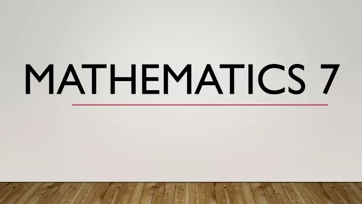 mathematics 7