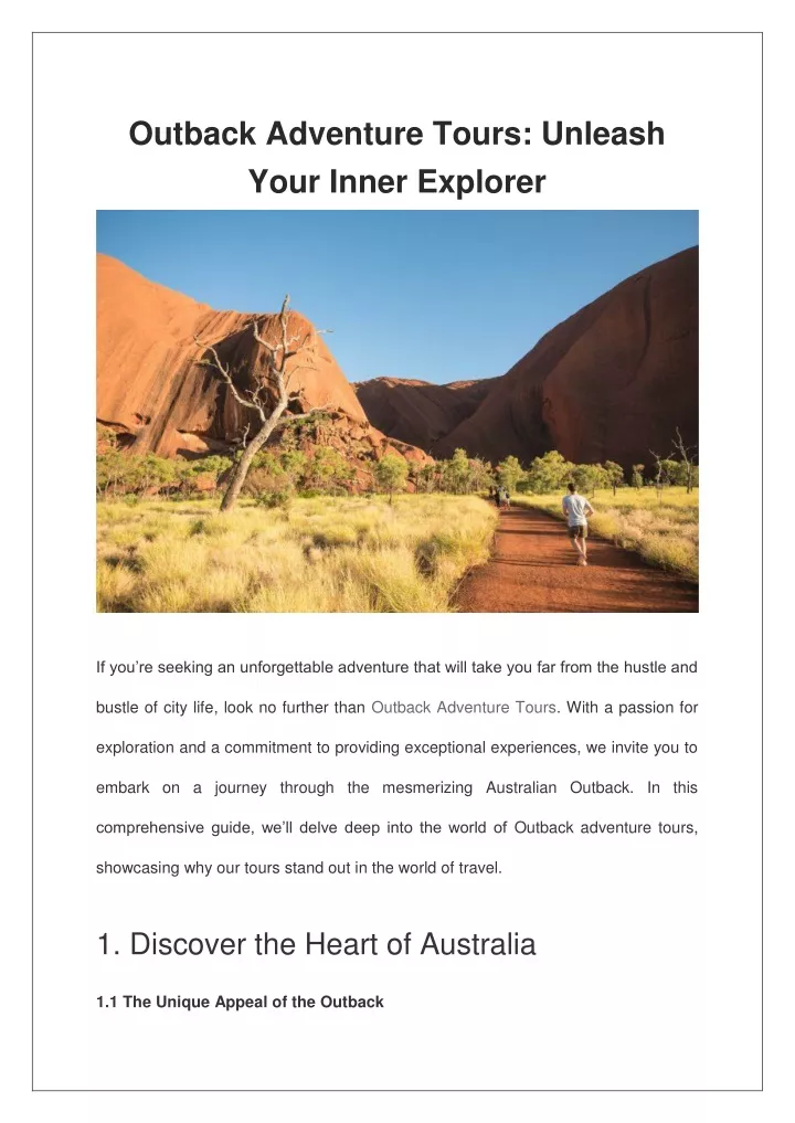 outback adventure tours unleash your inner