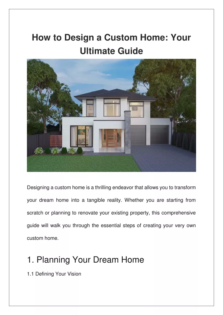 how to design a custom home your ultimate guide