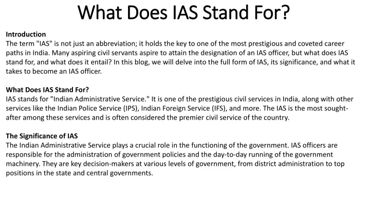 what does ias stand for