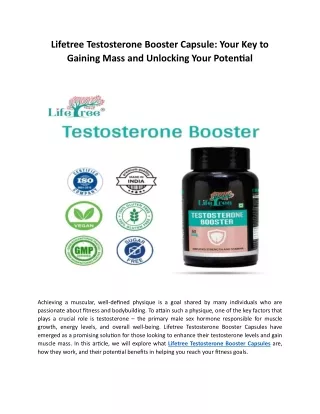 Lifetree Testosterone Booster Capsule Your Key to Gaining Mass and Unlocking Your Potential