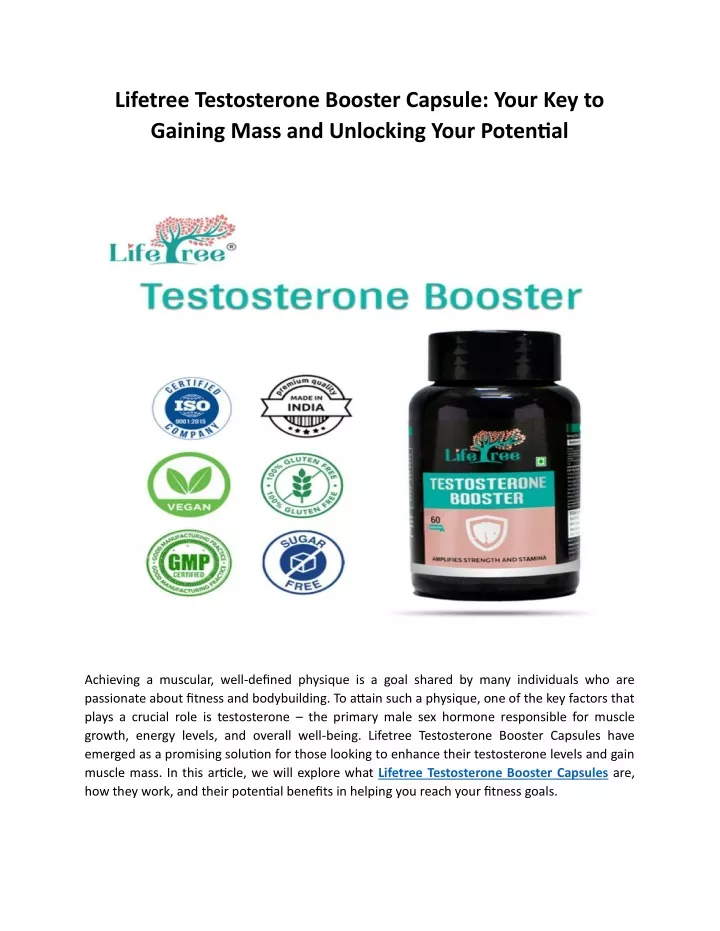 lifetree testosterone booster capsule your