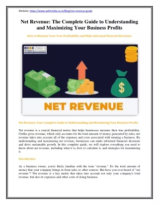 Net Revenue: The Complete Guide to Understanding and Maximizing Your Business