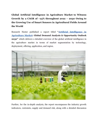global artificial intelligence in agriculture