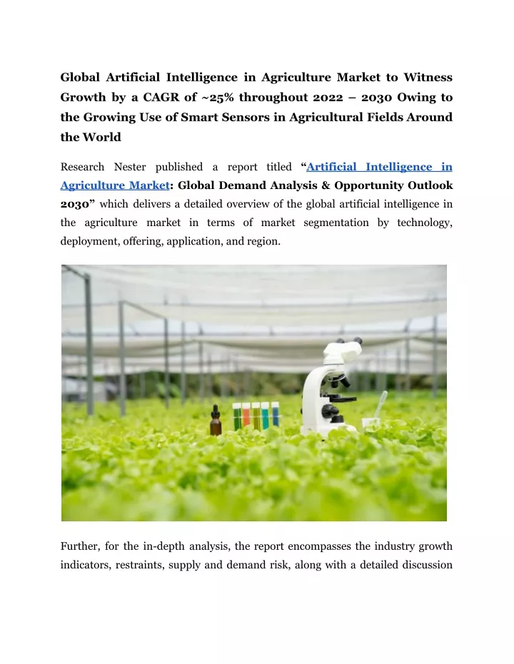 global artificial intelligence in agriculture