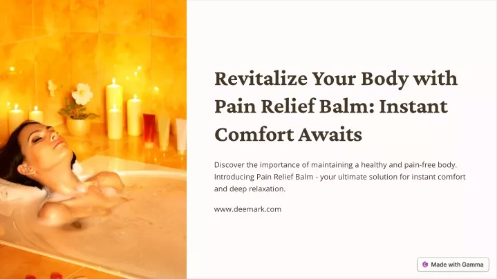 revitalize your body with pain relief balm