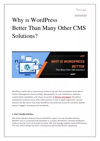 Why is WordPress Better Than Many Other CMS Solutions
