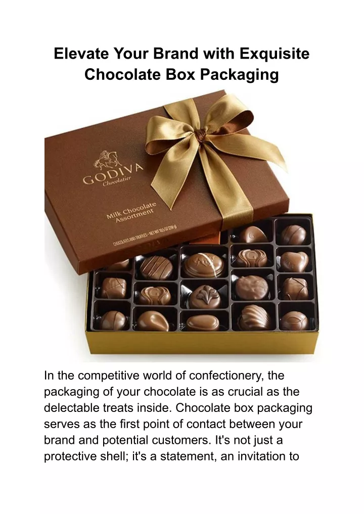 elevate your brand with exquisite chocolate