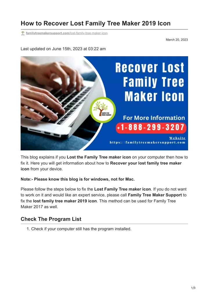 how to recover lost family tree maker 2019 icon