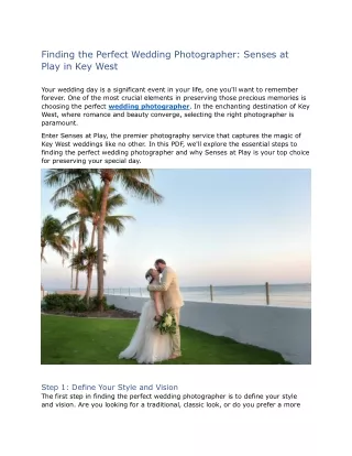 finding the perfect wedding photographer senses