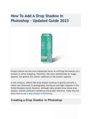 How To Add A Drop Shadow In Photoshop – Updated Guide 2023