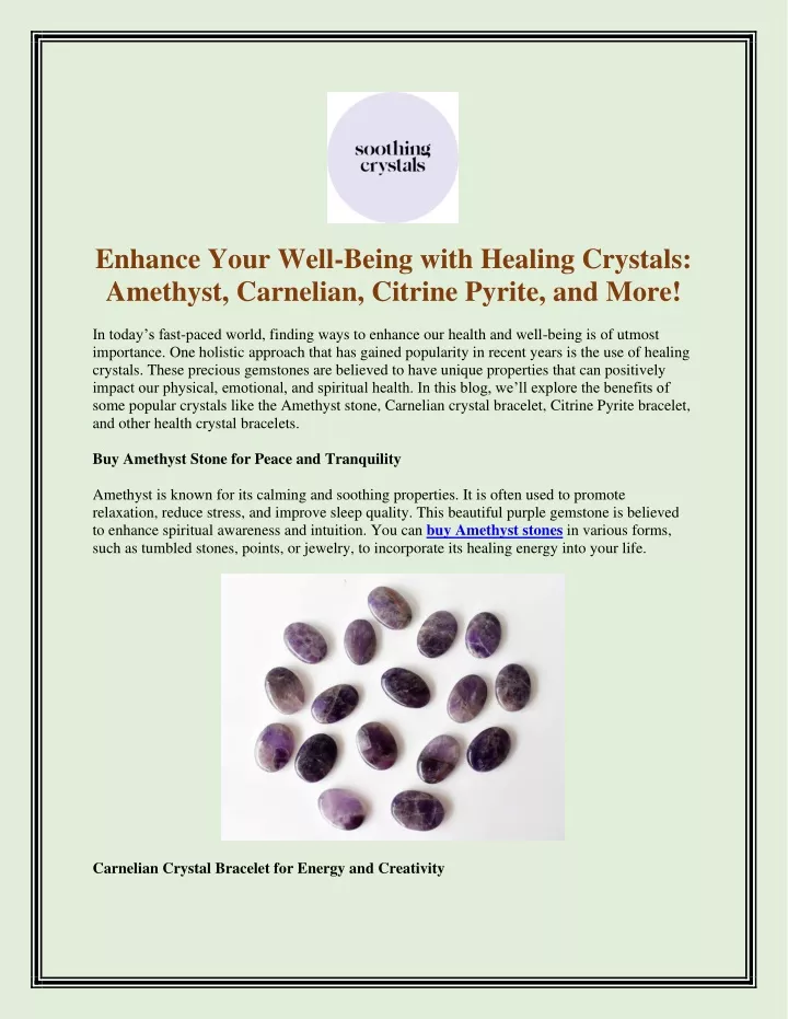enhance your well being with healing crystals