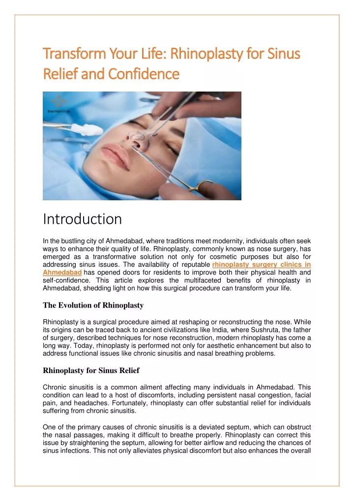 transform your life rhinoplasty for sinus