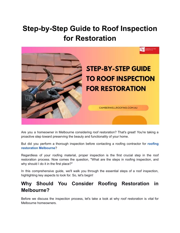 step by step guide to roof inspection