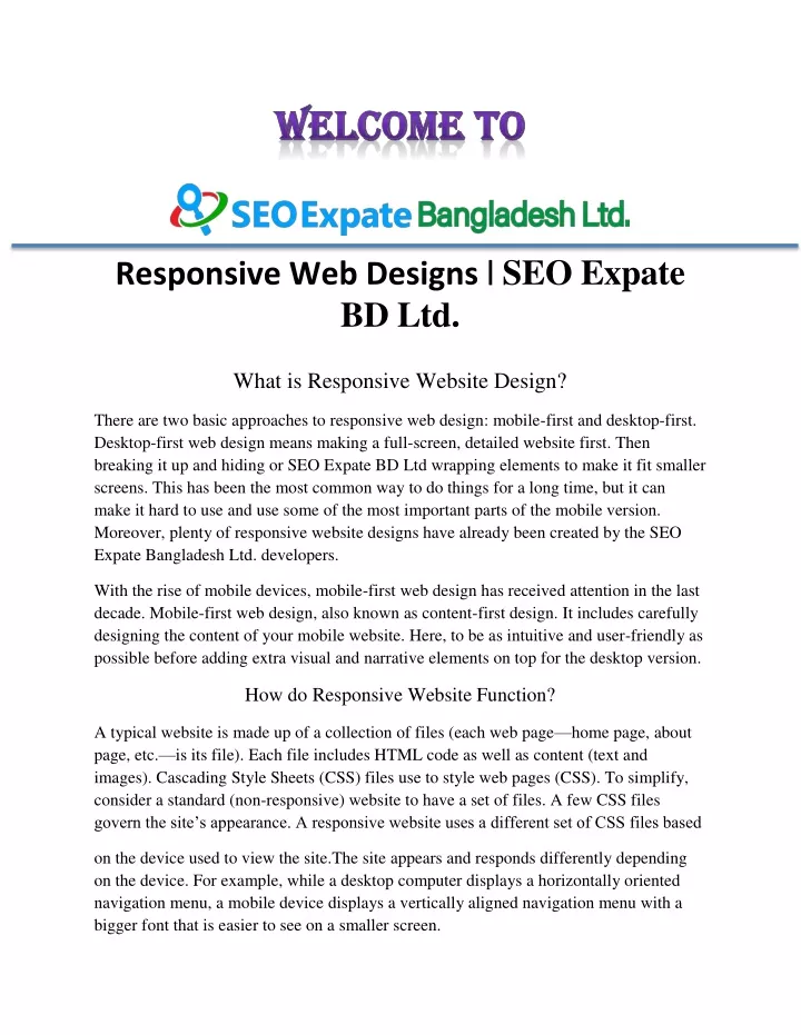 responsive web designs seo expate bd ltd