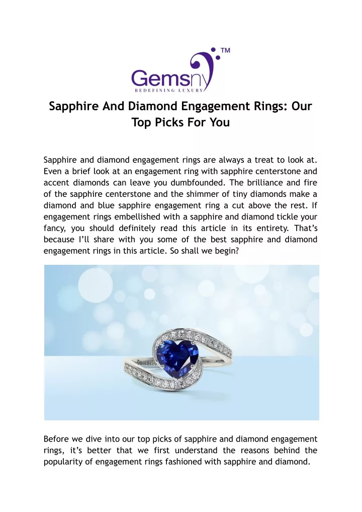 sapphire and diamond engagement rings