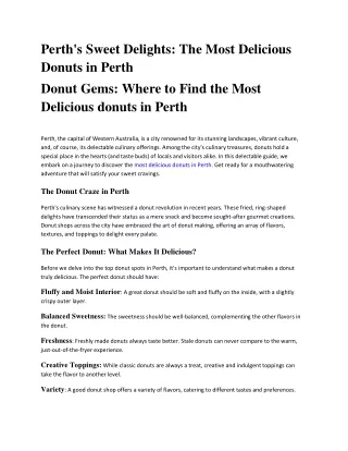 most delicious  donuts in perth