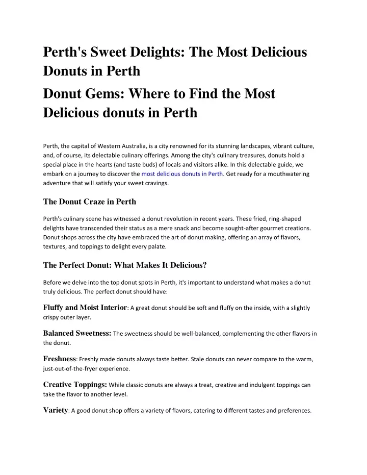 perth s sweet delights the most delicious donuts