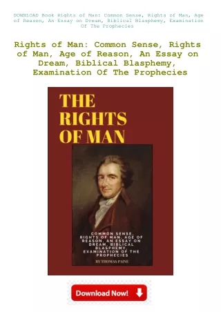 DOWNLOAD Book Rights of Man Common Sense  Rights of Man  Age of Reason  An Essay