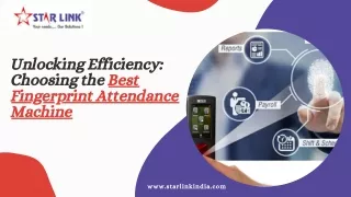 Unlocking Efficiency: Choosing the Best Fingerprint Attendance Machine