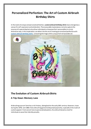 Personalized Perfection The Art of Custom Airbrush Birthday Shirts